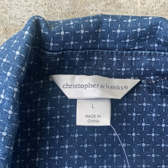 Christopher & Banks Jean Patterned Zip Up Vest - Picture 5 of 13